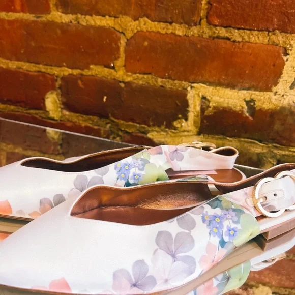 Ted Baker London Floral Slingback Pointed Flats